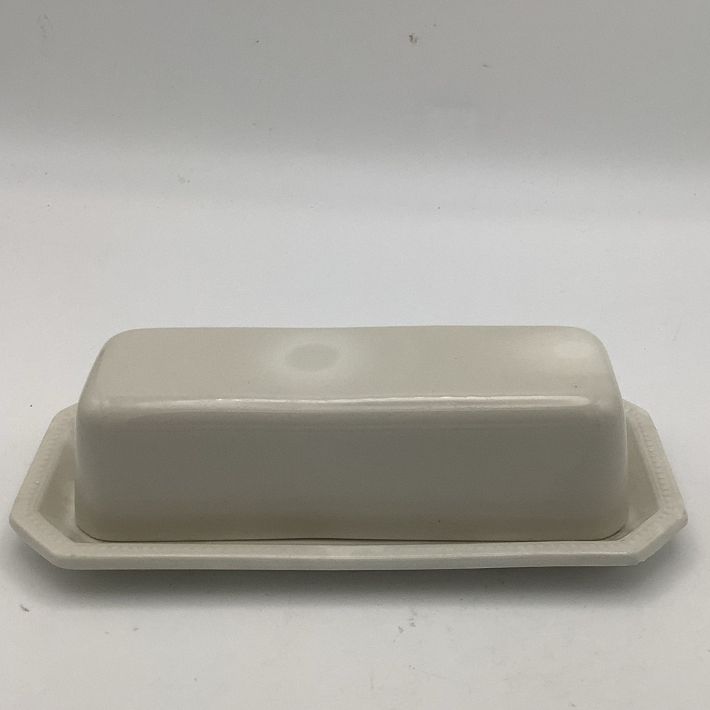 Johnson Brothers England Heritage White  Ironstone Covered Butter Dish